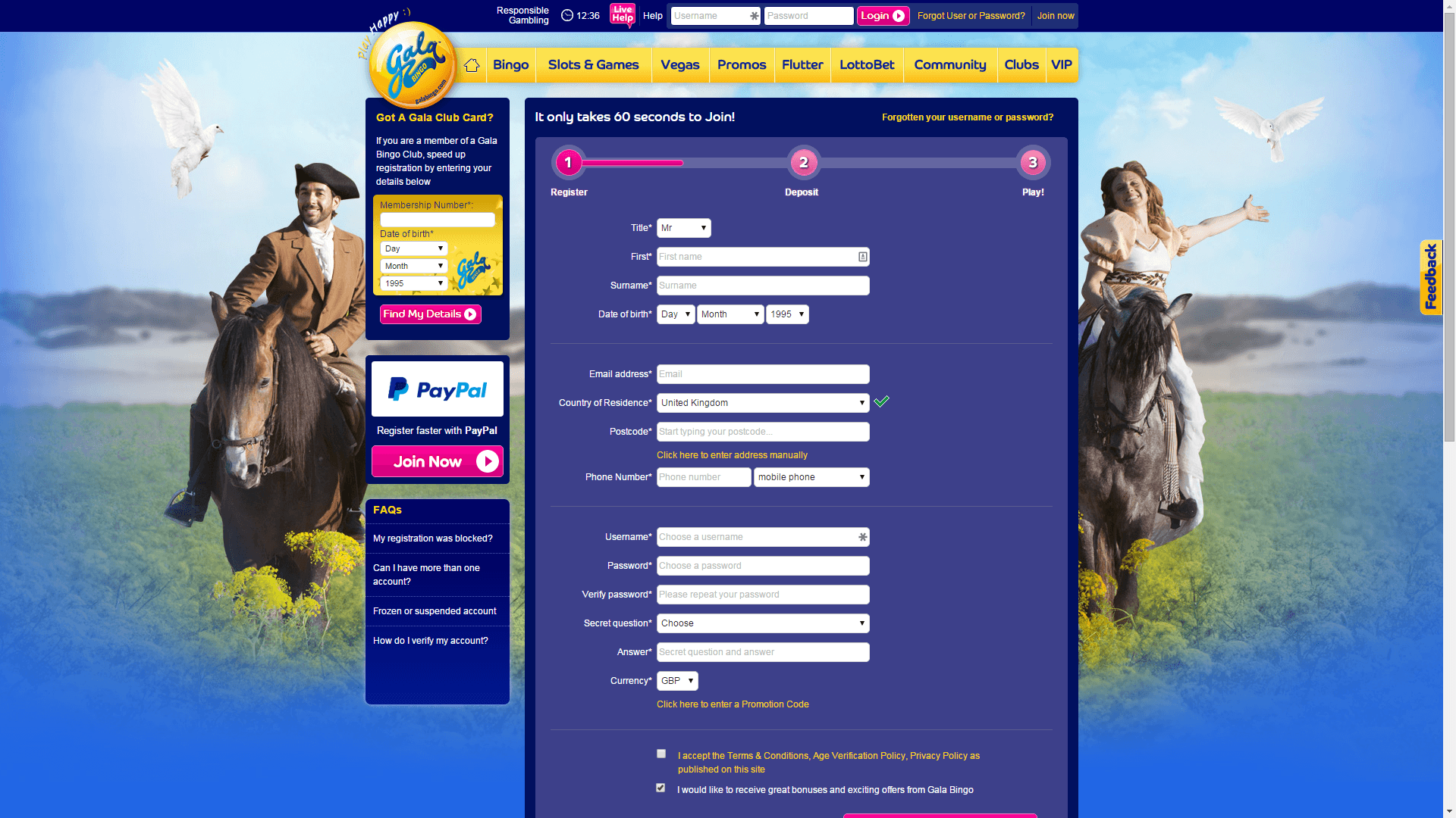 Join the website of Gala bingo